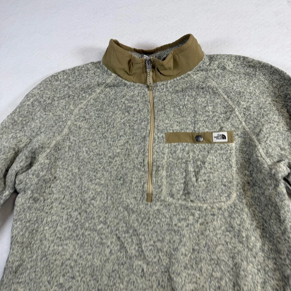 The North Face Mens Gordon Lyons 1/4 Zip Fleece Pullover Oatmeal Heather Large